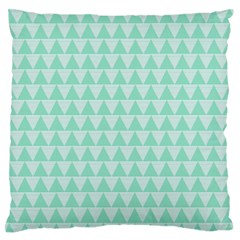 Mint Color Triangle Pattern Large Flano Cushion Case (one Side)