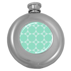 Mint Color Star - Triangle Pattern Round Hip Flask (5 Oz) by picsaspassion