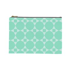 Mint Color Star - Triangle Pattern Cosmetic Bag (large)  by picsaspassion