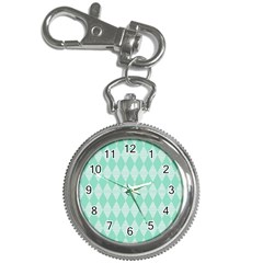 Mint Color Diamond Shape Pattern Key Chain Watches by picsaspassion