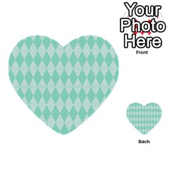 Mint Color Diamond Shape Pattern Multi-purpose Cards (heart) 