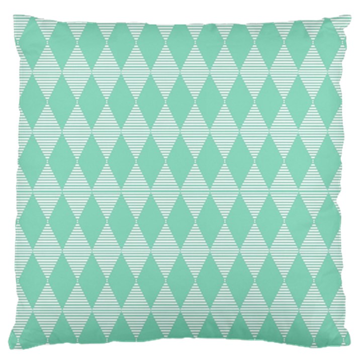 Mint color Diamond shape pattern Large Flano Cushion Case (Two Sides)