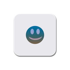 Smiley Rubber Square Coaster (4 Pack)  by picsaspassion