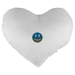 Smiley Large 19  Premium Flano Heart Shape Cushions