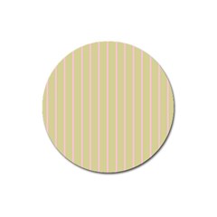 Summer Sand Color Pink Stripes Magnet 3  (round) by picsaspassion