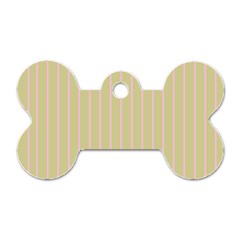 Summer Sand Color Pink Stripes Dog Tag Bone (two Sides) by picsaspassion