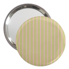 Summer Sand Color Pink Stripes 3  Handbag Mirrors by picsaspassion