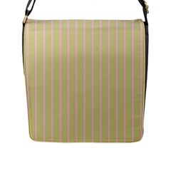 Summer Sand Color Pink Stripes Flap Messenger Bag (l)  by picsaspassion