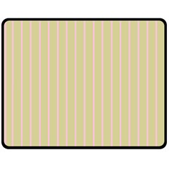 Summer Sand Color Pink Stripes Double Sided Fleece Blanket (medium)  by picsaspassion