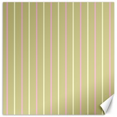 Summer Sand Color Pink And Yellow Stripes Canvas 12  X 12  by picsaspassion