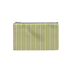 Summer Sand Color Pink And Yellow Stripes Cosmetic Bag (small) by picsaspassion