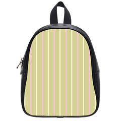 Summer Sand Color Pink And Yellow Stripes School Bag (small) by picsaspassion