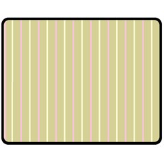 Summer Sand Color Pink And Yellow Stripes Double Sided Fleece Blanket (medium) by picsaspassion