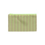 Summer sand color pink and yellow stripes Cosmetic Bag (XS) Front