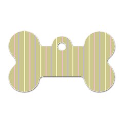 Summer Sand Color Lilac Pink Yellow Stripes Pattern Dog Tag Bone (two Sides) by picsaspassion
