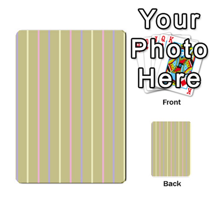 Summer sand color lilac pink yellow stripes pattern Multi-purpose Cards (Rectangle) 