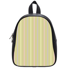Summer Sand Color Lilac Pink Yellow Stripes Pattern School Bags (small)  by picsaspassion