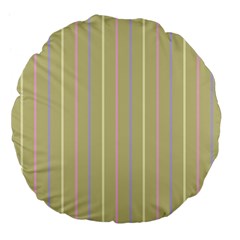 Summer Sand Color Lilac Pink Yellow Stripes Pattern Large 18  Premium Flano Round Cushions