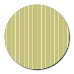 Summer Sand Color Yellow Stripes Pattern Round Mousepads by picsaspassion