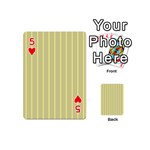 Summer sand color yellow stripes pattern Playing Cards 54 (Mini)  Front - Heart5