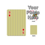 Summer sand color yellow stripes pattern Playing Cards 54 (Mini)  Front - Diamond9