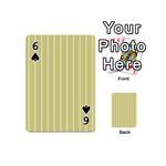 Summer sand color yellow stripes pattern Playing Cards 54 (Mini)  Front - Spade6