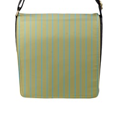 Summer Sand Color Blue Stripes Pattern Flap Messenger Bag (l)  by picsaspassion