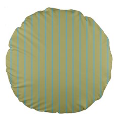 Summer Sand Color Blue Stripes Pattern Large 18  Premium Flano Round Cushions