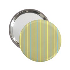 Summer Sand Color Blue And Yellow Stripes Pattern 2 25  Handbag Mirrors by picsaspassion