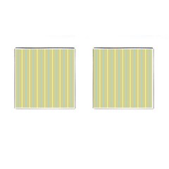 Summer Sand Color Blue And Yellow Stripes Pattern Cufflinks (square) by picsaspassion