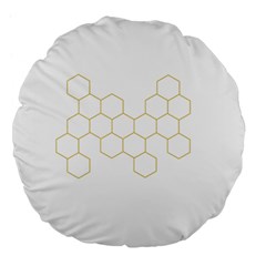 Honeycomb Pattern Graphic Design Large 18  Premium Flano Round Cushion 