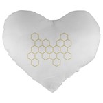 Honeycomb pattern graphic design Large 19  Premium Flano Heart Shape Cushion Front