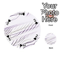 Lilac Stripes Playing Cards 54 (round) 