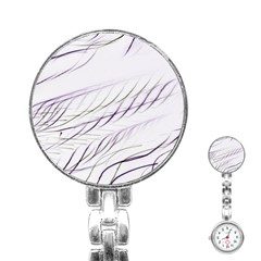 Lilac Stripes Stainless Steel Nurses Watch by picsaspassion