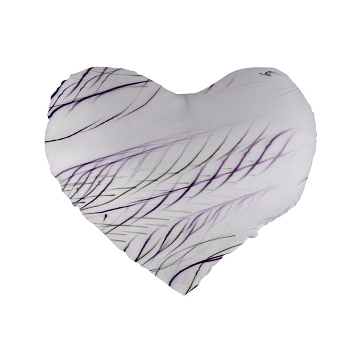 Lilac stripes Standard 16  Premium Flano Heart Shape Cushions