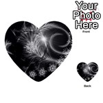 Silver feather and ball decoration Multi-purpose Cards (Heart)  Back 4