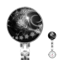 Silver Feather And Ball Decoration Stainless Steel Nurses Watch by picsaspassion