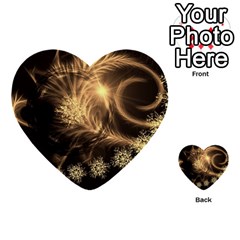 Golden Feather And Ball Decoration Multi-purpose Cards (heart) 