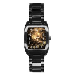 Golden Feather And Ball Decoration Stainless Steel Barrel Watch by picsaspassion