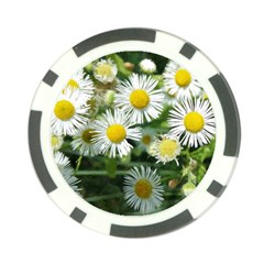 White summer flowers, watercolor painting Poker Chip Card Guards