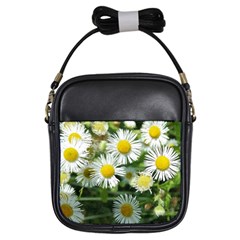 White summer flowers, watercolor painting Girls Sling Bags