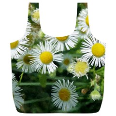 White summer flowers, watercolor painting Full Print Recycle Bags (L) 