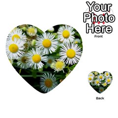 White Summer Flowers Oil Painting Art Multi-purpose Cards (heart) 