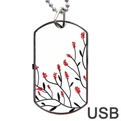 Elegant Tree Dog Tag Usb Flash (two Sides)  by Valentinaart