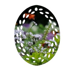 Wild Flowers Oval Filigree Ornament (2-side)  by picsaspassion