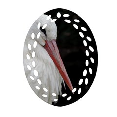 Stork Bird Oval Filigree Ornament (2-side)  by picsaspassion