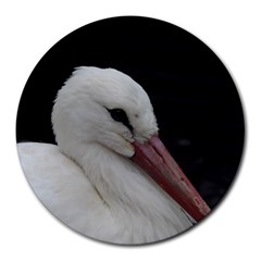 Wild Stork Bird Round Mousepads by picsaspassion