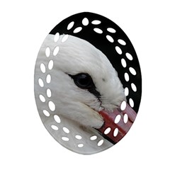Wild Stork Bird, Close-up Oval Filigree Ornament (2-side)  by picsaspassion