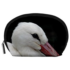 Wild Stork Bird, Close-up Accessory Pouches (large)  by picsaspassion