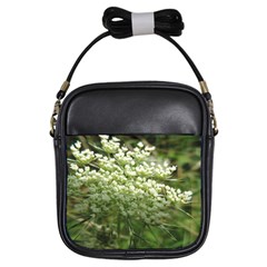 White Summer Flowers Girls Sling Bags by picsaspassion